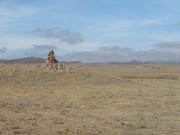 Sheepherder's cairn on Soapstone Prairie