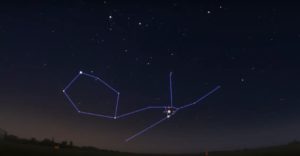Image of a constellation indicated over a starry sky in Fort Collins